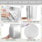 Saitimade Set Of 5 - Silver Cylinder Pedestal Stand Covers, Flexible Cylinder Stand Covers For Party, Wedding Or Birthday Event