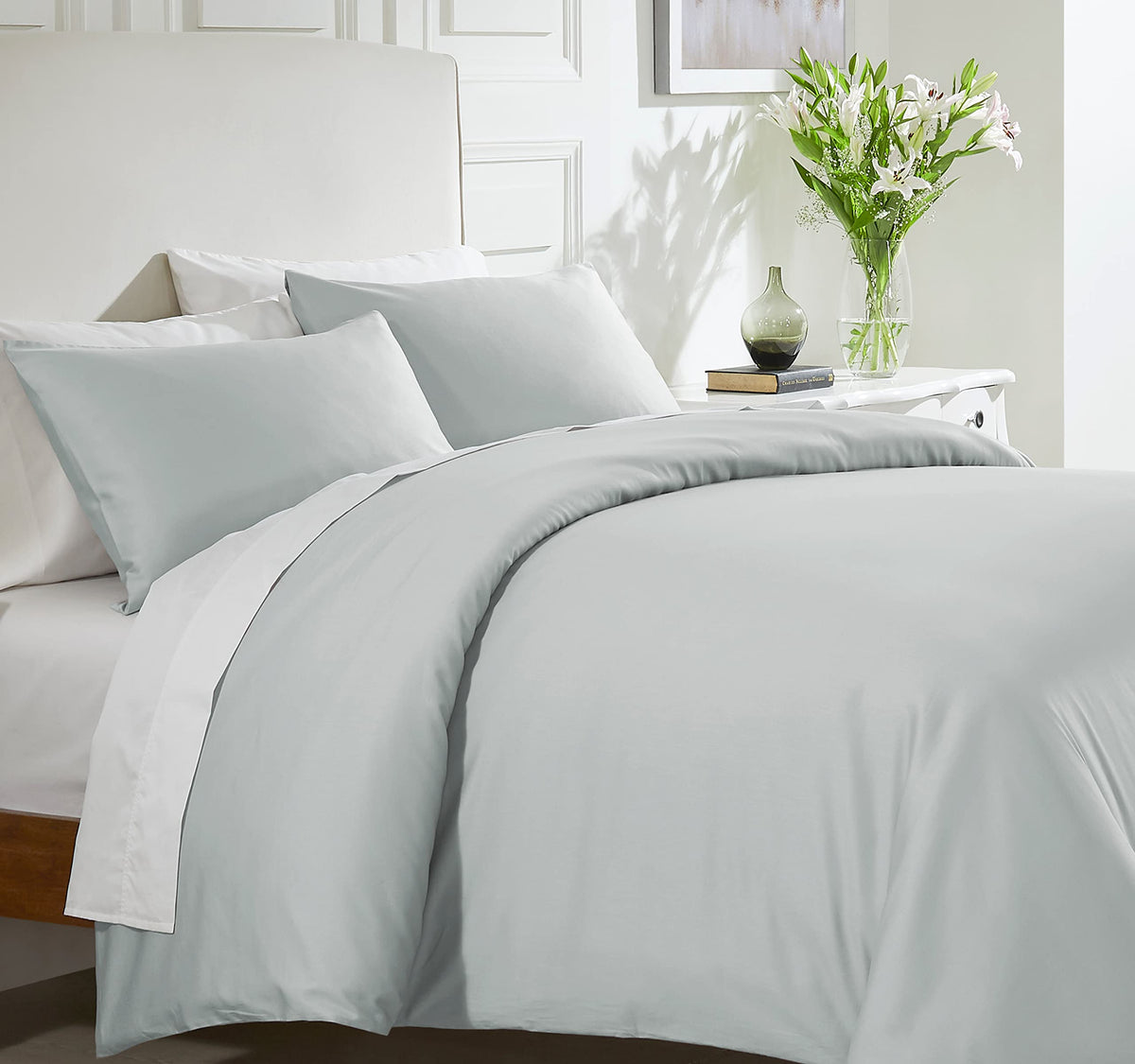 California Design Den 100 Pure Cotton Duvet Cover - Premium 400 Thread Count, Comforter Cover, Silky Sateen Weave, Button Closur