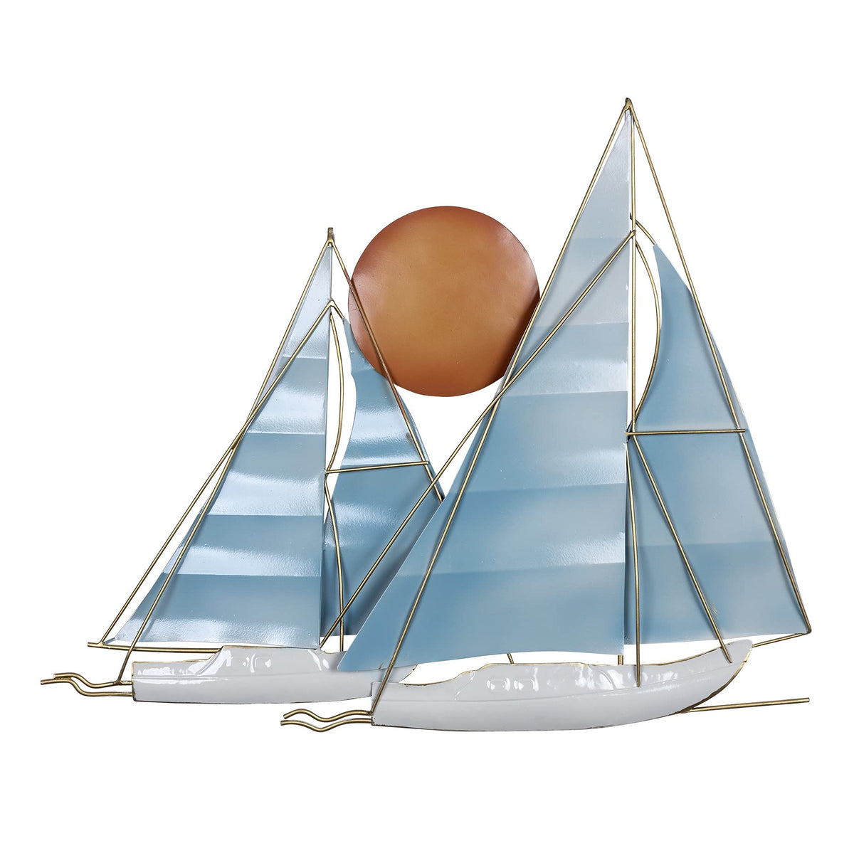 HomeRoots Multi 100% Metal sailboats at sunset wall decor