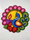 Suswa Art Handmade Rangoli Mat Mandala Sunflower Multicolor 2x2 FT (Multicolor3, 2X2FT)