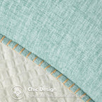 Miulee Pack Of 2 Couch Throw Pillow Covers 18X18 Inch Aqua Green Farmhouse Decorative Pillow Covers With Stitched Edge Soft Chenille Solid Dyed Spring Pillow Covers For Sofa Bed Living Room
