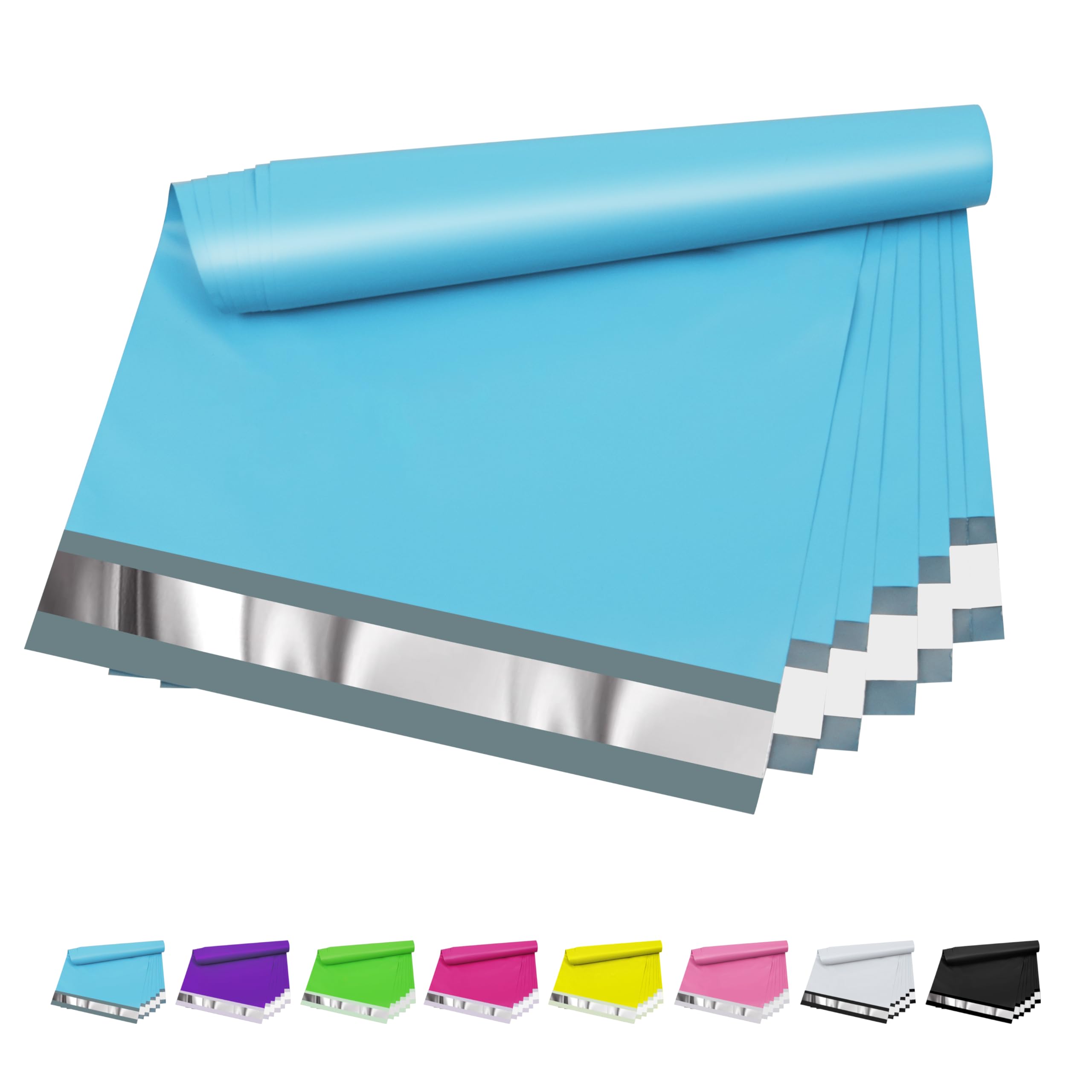 Vapulcio Poly Mailers 10X13 Inch 100 Pcs, Blue Plastic Mailing Envelopes With 2.4Mil Thickness, Waterproof And Tear-Resistant Sh
