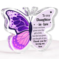 Daughter-in-law Gifts - Engraved Butterfly-shaped Acrylic Plaque Gifts for Daughter-in-law, Daughter-in-law Gifts from Mother-in