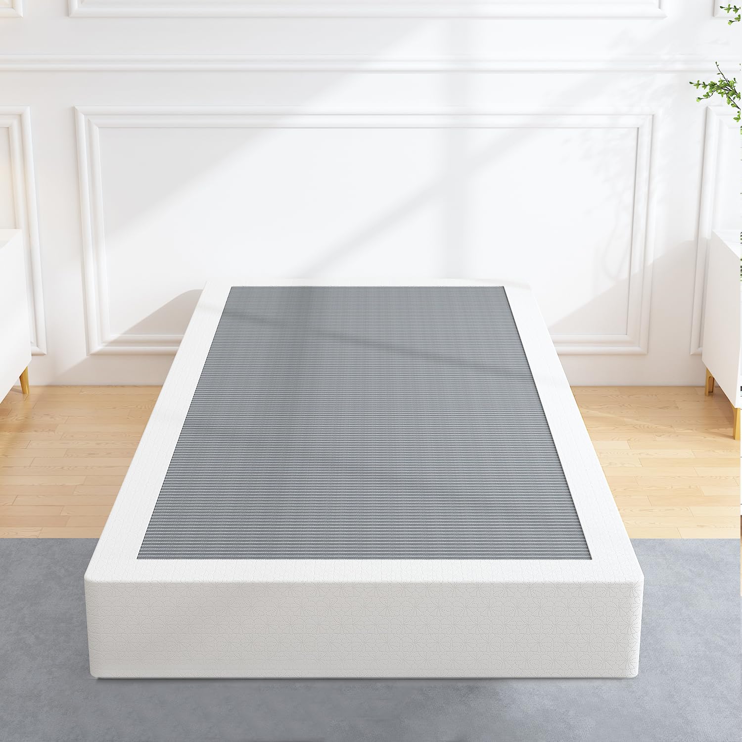 Aldrich Twin Box Spring 7 Inch, 1500Lbs Heavy Duty Metal Frame Mattress Foundation, Non-Slip/No Noise/Easy Assembly/Easy Clean Cover