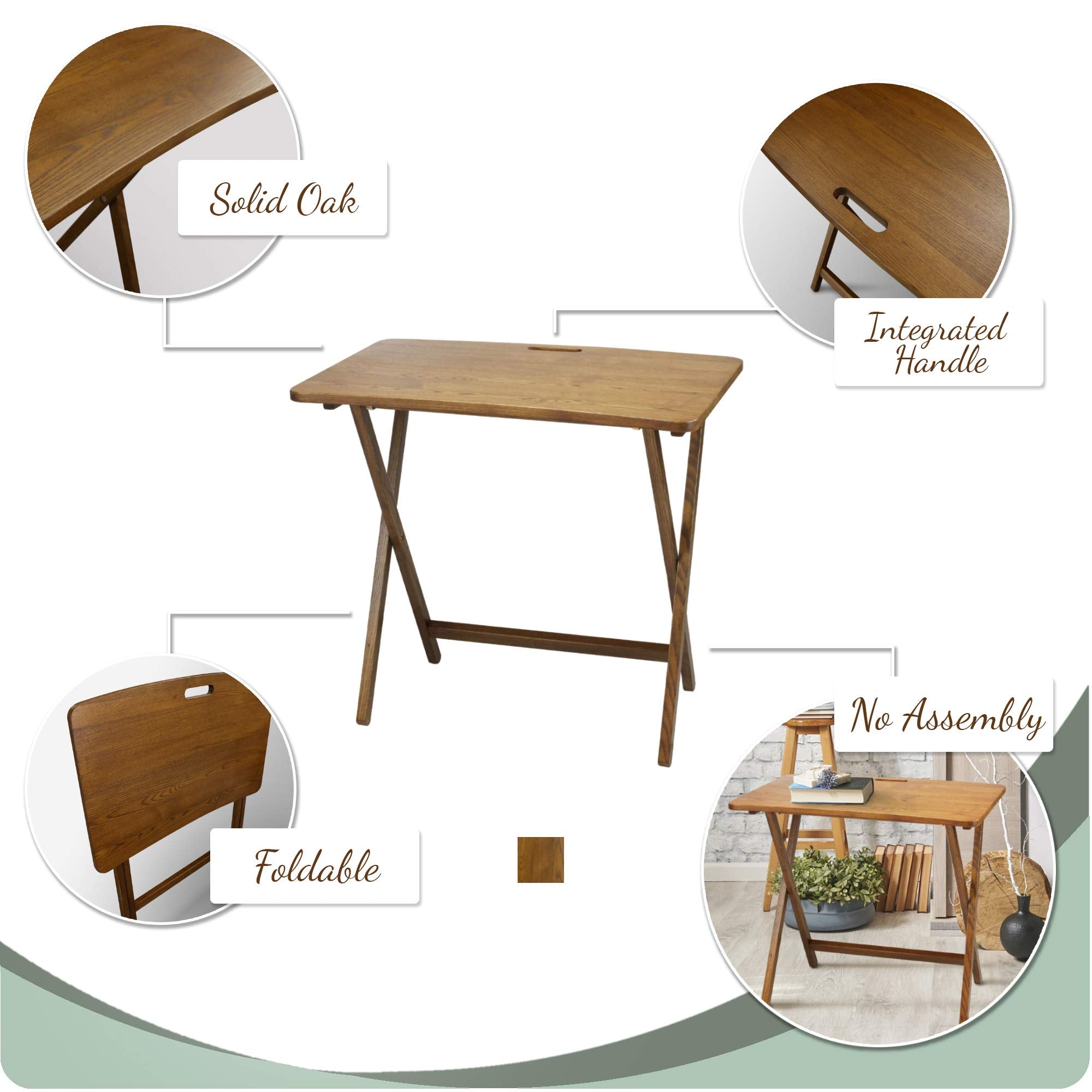 American Trails Presto Products Company Arizona Folding Table With Solid Red Oak,Warm Brown