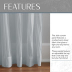 Elrene Home Fashions Jolie Crushed Semi-Sheer Window Curtain, Adjustable Tie-Top Single Panel, 52'' X 84'' (1 Panel), Soft Blue