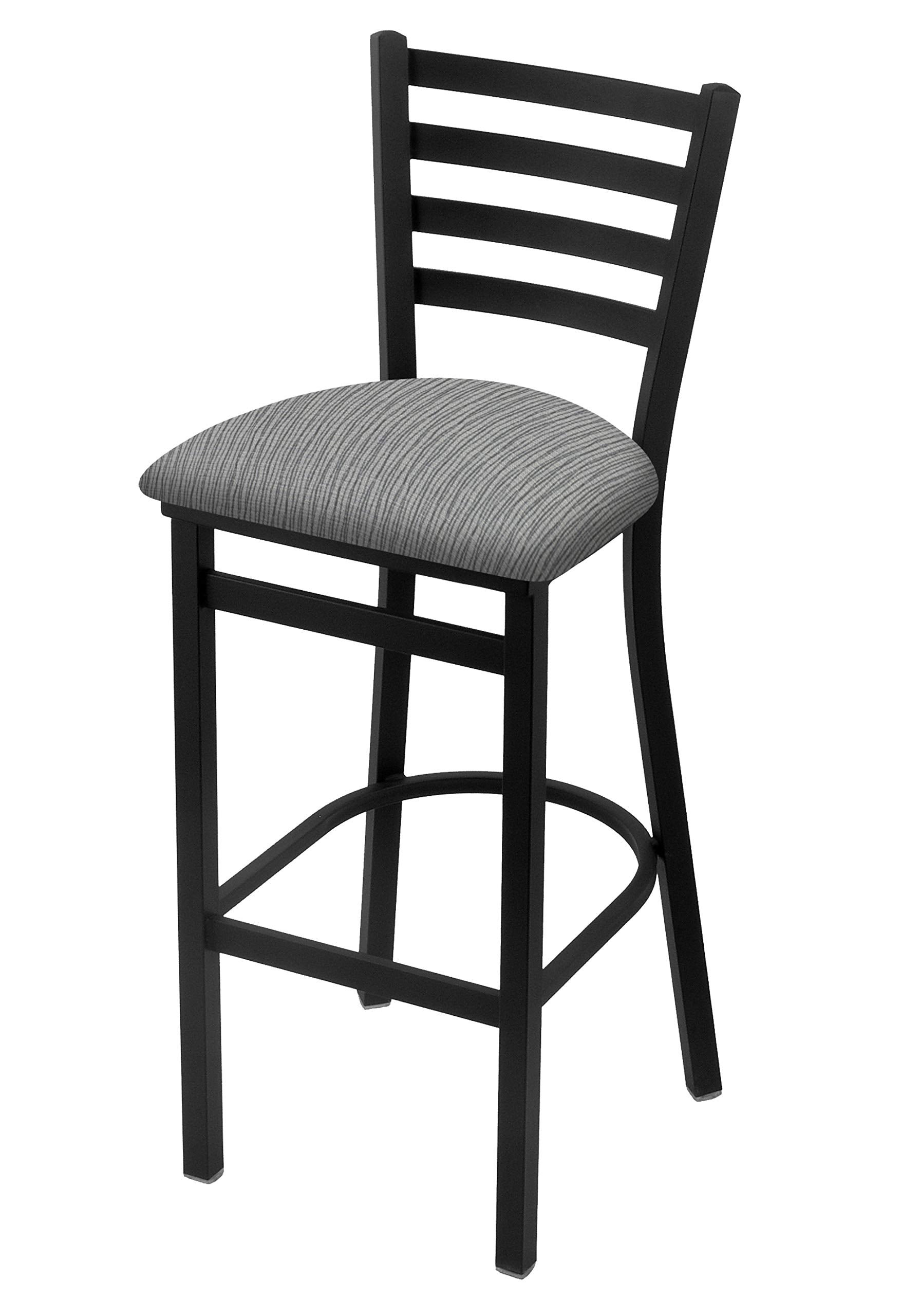 400 30 Stationary Bar Stool with Black Wrinkle Finish and Graph Alpine Seat