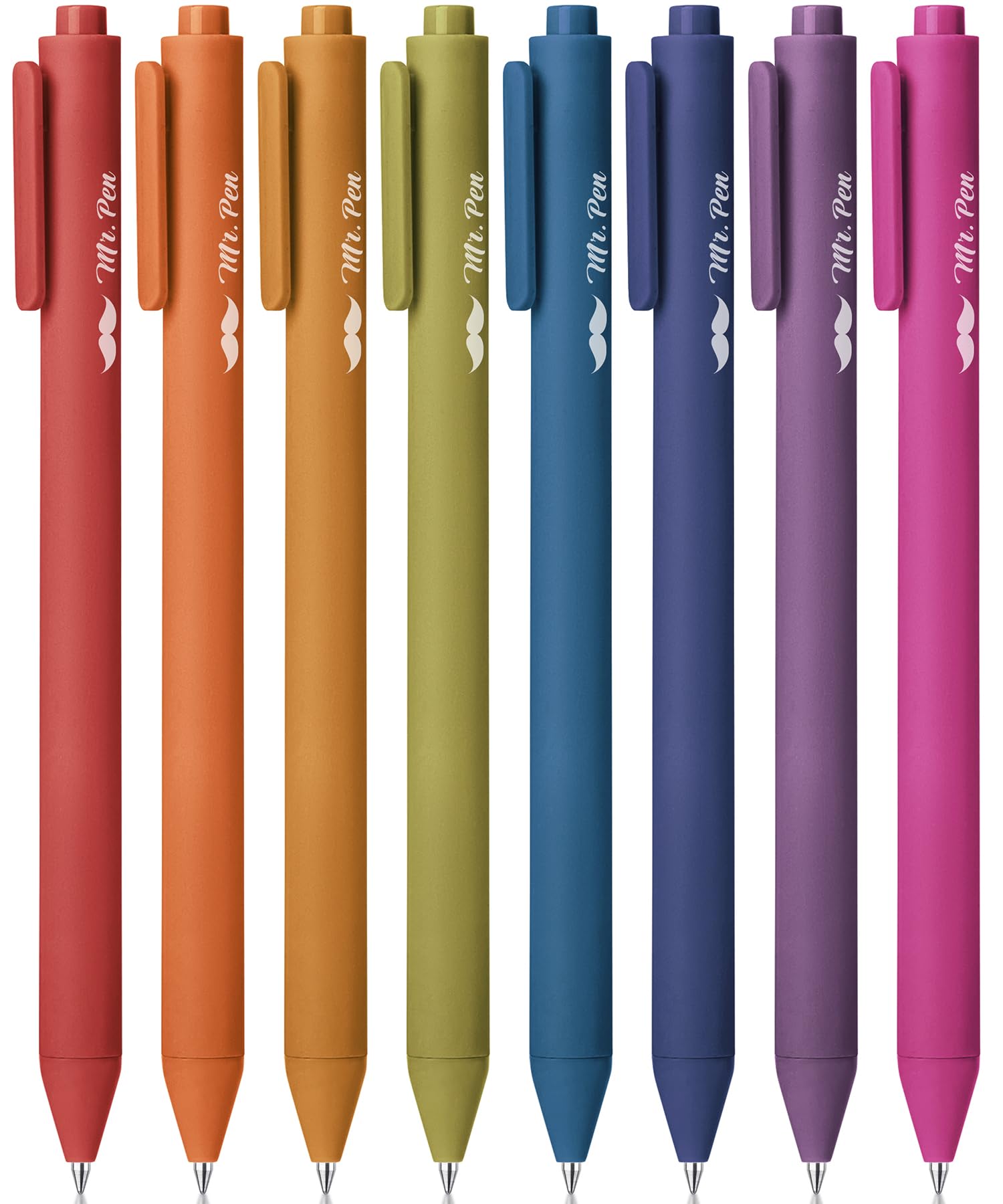 Mr. Pen- Retractable Gel Pens, 8 Pack, Unique Vintage Ink Colors Gel Pens Fine Point 0.7Mm, Fast Dry Vintage Pen, Retractable Pe