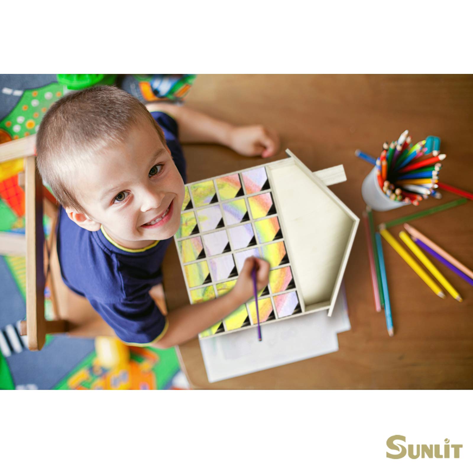 Sunlit Christmas Wooden Advent Calendar With Drawers, Unfinished Wooden, House Shaped Countdown Calendar Ready To Decorate And P