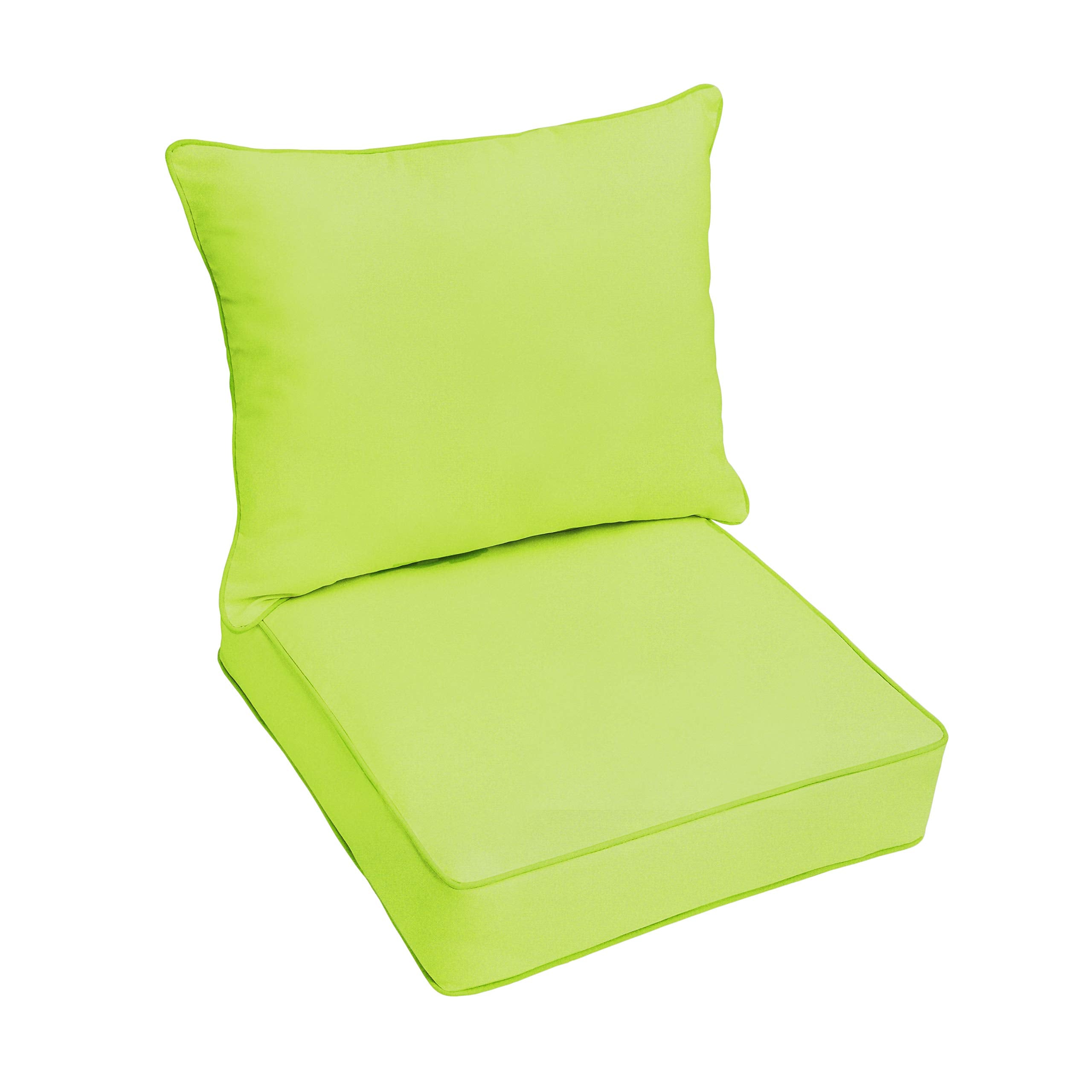 Sorra Home Indoor Or Outdoor Sunbrella Deep Seating Cushion & Pillow Set With Corded Edges, 2 Piece Assortment, Canvas Macaw
