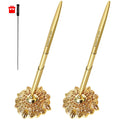 Rutich Hollow Round Pen Holder Signing Pen Set For Wedding Bridal Engagement Valentine'S Day Favors,Golden 2 Pcs