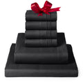 Mellanni California King Sheet Set - 6-Piece Iconic Collection Bedding, (Including 4 Pillowcases), 16-Inch Deep Pocket, Easy Care, Extra Soft, Cooling Sheets, Brushed Microfiber - Black