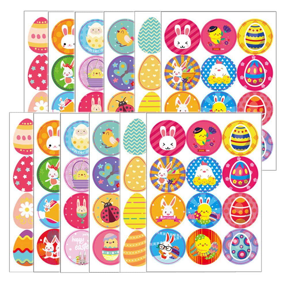 Easter Gift Tags Stickers, Easter Theme Stickers, 72 Designs, Self Adhesive Tag Stickers, Novelty Assorted Easter Bunny Eggs Sti