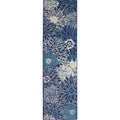 Nourison Passion Navy/Ivory 22 x 10 Area-Rug, Floral, Farmhouse, Easy-Cleaning, Non Shedding, Bed Room, Living Room, Dining 