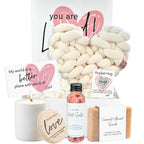 Boxzie You are Loved Gift Box Set for Women, Unique I Love You Gifts for Her, Sending Hugs Care Package - Basket with Pillow, Ca