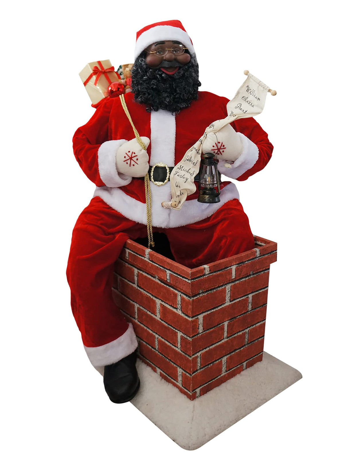 Fraser Hill Farm 58-In. Dancing Santa Claus With Prelit Christmas Tree And Wrapped Gifts, Indoor Animated Holiday Home Decor, Motion-Activated Christmas Animatronic