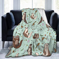 Carwayii Otter Blanket Cute Throw Blanket,Sea Otter Plush Blanket Soft Sherpa Lap Blanket Otter Gifts For Birthday Gift,Durable