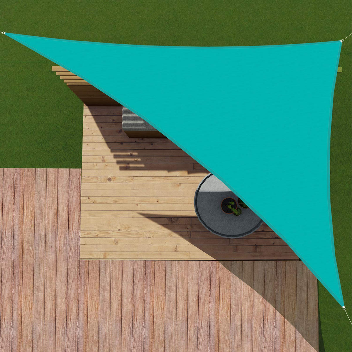 Patio Paradise 16' X 23' X 28' Ft 260 Gsm Waterproof Sun Shade Sail-Turquoise Green Triangle Uv Block Durable Awning Canopy Outd