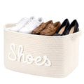 Acellegic Woven Rope Shoes Storage Basket 15.7 x 11 x 9 in Crocheted