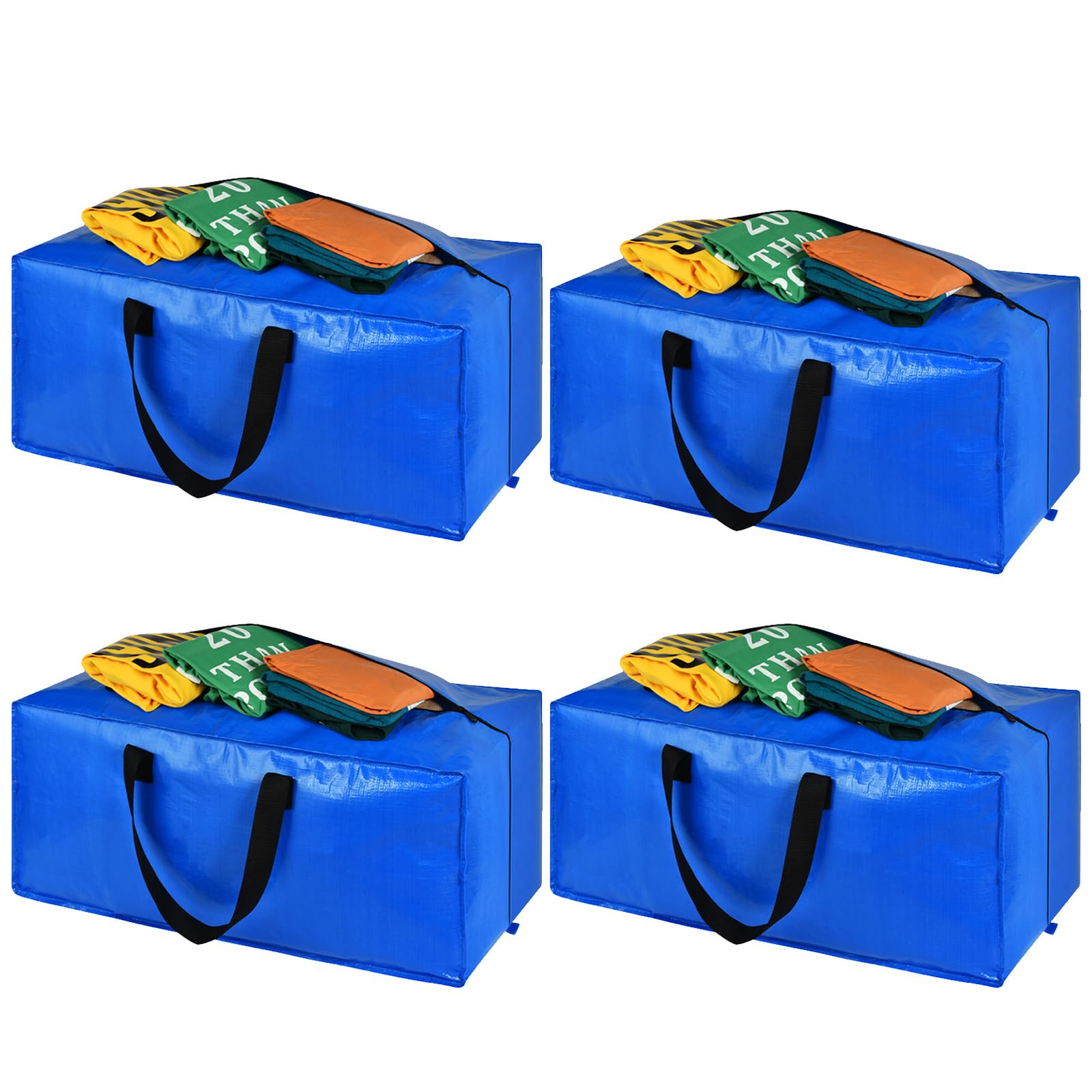 Heavy Duty Large Storage Bags, XL Blue Moving Bags for College Dorm Room Essentials, Moving Supplies Compatible with IKEA Frakta