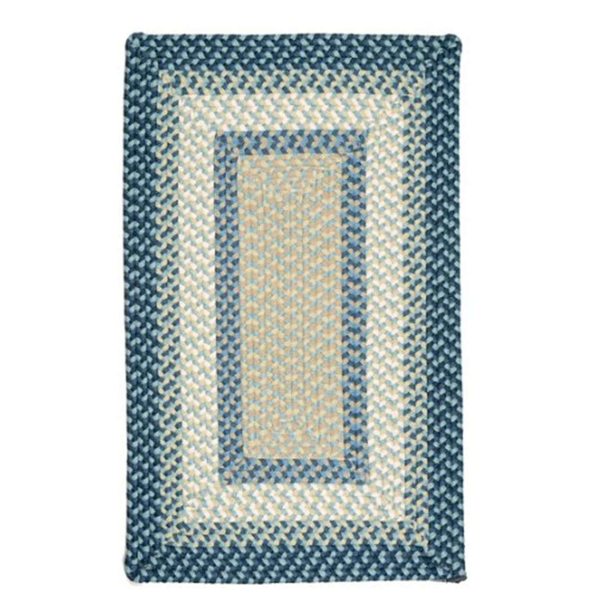 Colonial Mills Montego Runner 2' X 6' Braided Modern Area Rug In Blue Stripes