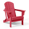 Westintrends Outdoor Adirondack Chair, Plastic Fire Pit Chair, Weather Resistant Folding Patio Lawn Chair For Outside Deck Garden Backyard Balcony, Red