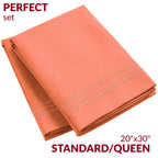 Mellanni Pillow Cases Standard Size Set Of 2 - Pillow Covers - Hotel Luxury Bedding Sheets & Cooling Pillowcases - Wrinkle, Fade, Stain Resistant (Set Of 2 Standard/Queen Size 20' X 30', Coral)