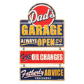 Dads Garage Linked and Embossed Metal Sign - Vintage Garage Sign for Dad - Great Gift Idea