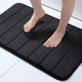 Onlyeasy Bathroom Rugs, Water Absorbent and Machine Washable Bath Rug for Bathroom, Shower, and Tub, Black 40x60cm