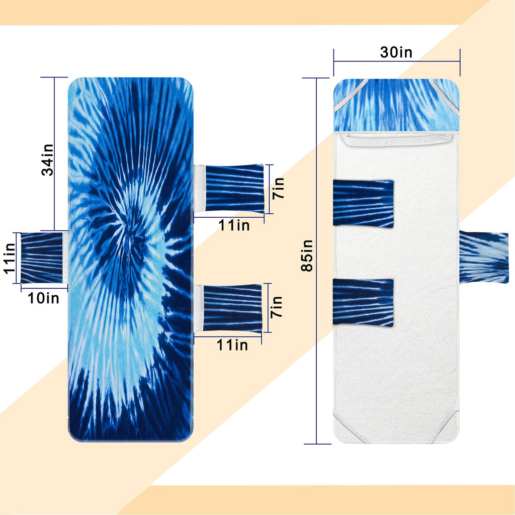 Ruikyhom Lounge Chair Towel Cover, Tie Dye Style Chaise Lounge Cover, Beach Chair Covers With Pockets For Pool Sunbathing Beach