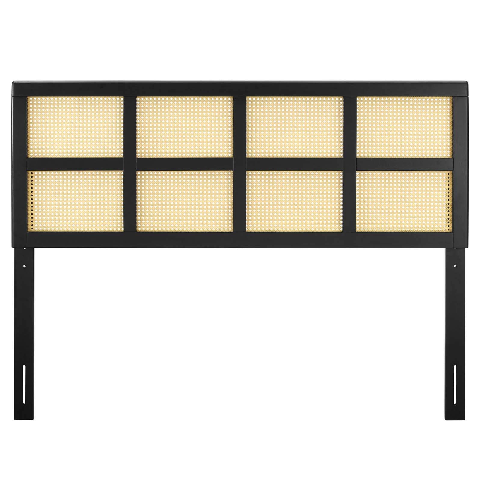 Modway Luana Cane Woven Rattan Queen Headboard In Black