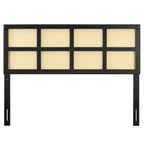Modway Luana Cane Woven Rattan King Headboard In Black