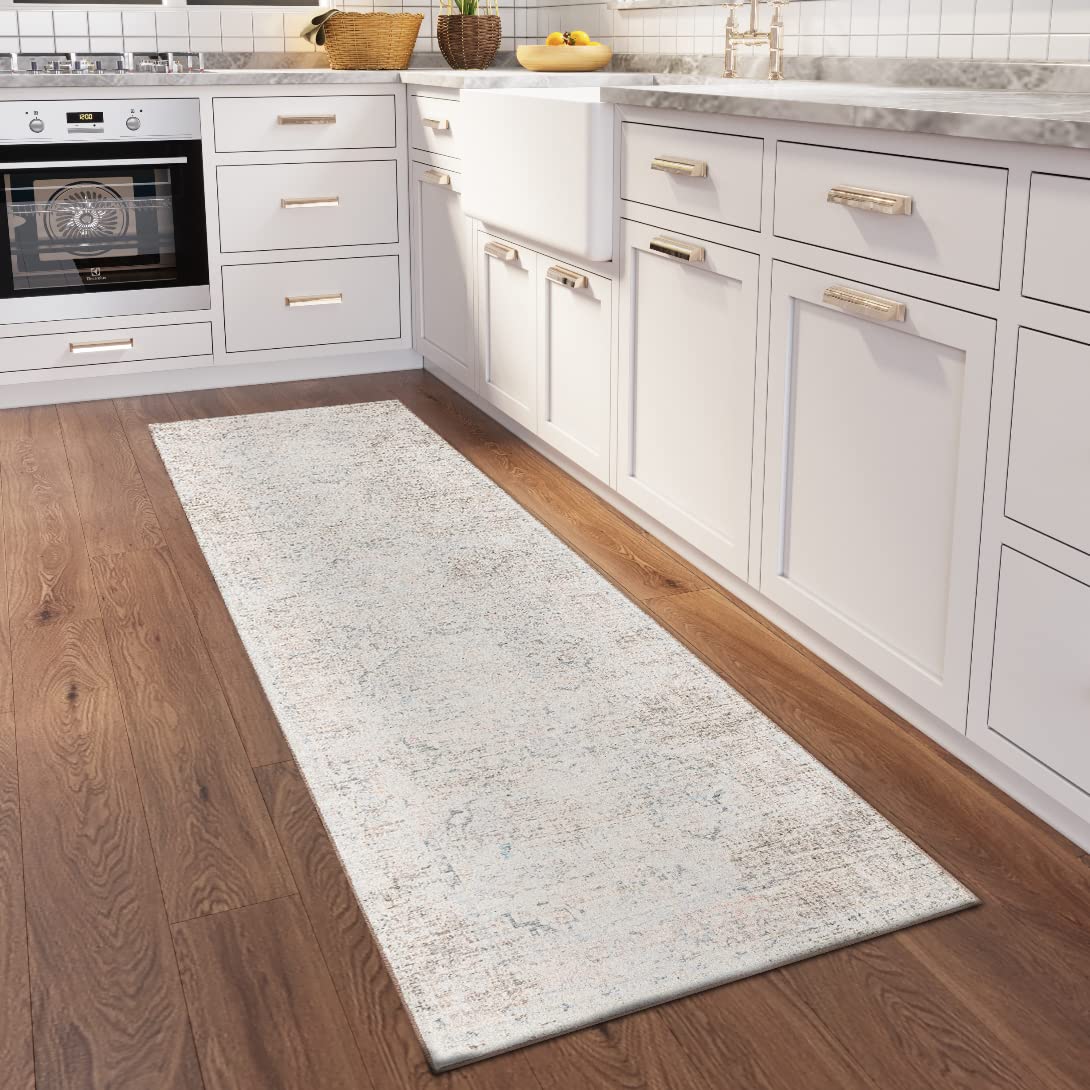 Dalyn Rugs Jericho Jc3 Pearl 2'6&quot; X 12' Rectangle Soft Runner Rug, Easy Clean, Non Shedding, Bedroom, Entry, Living Room, Dining Room, Kitchen Rug