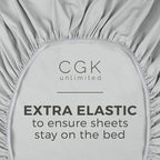 California King Fitted Sheet - Hotel Luxury & Cooling Single Fitted Sheet Only - Easily Fits Mattress Up To 16 Inches Perfectly - Soft, Wrinkle Free, Breathable & Comfy Light Grey Single Fitted Sheet