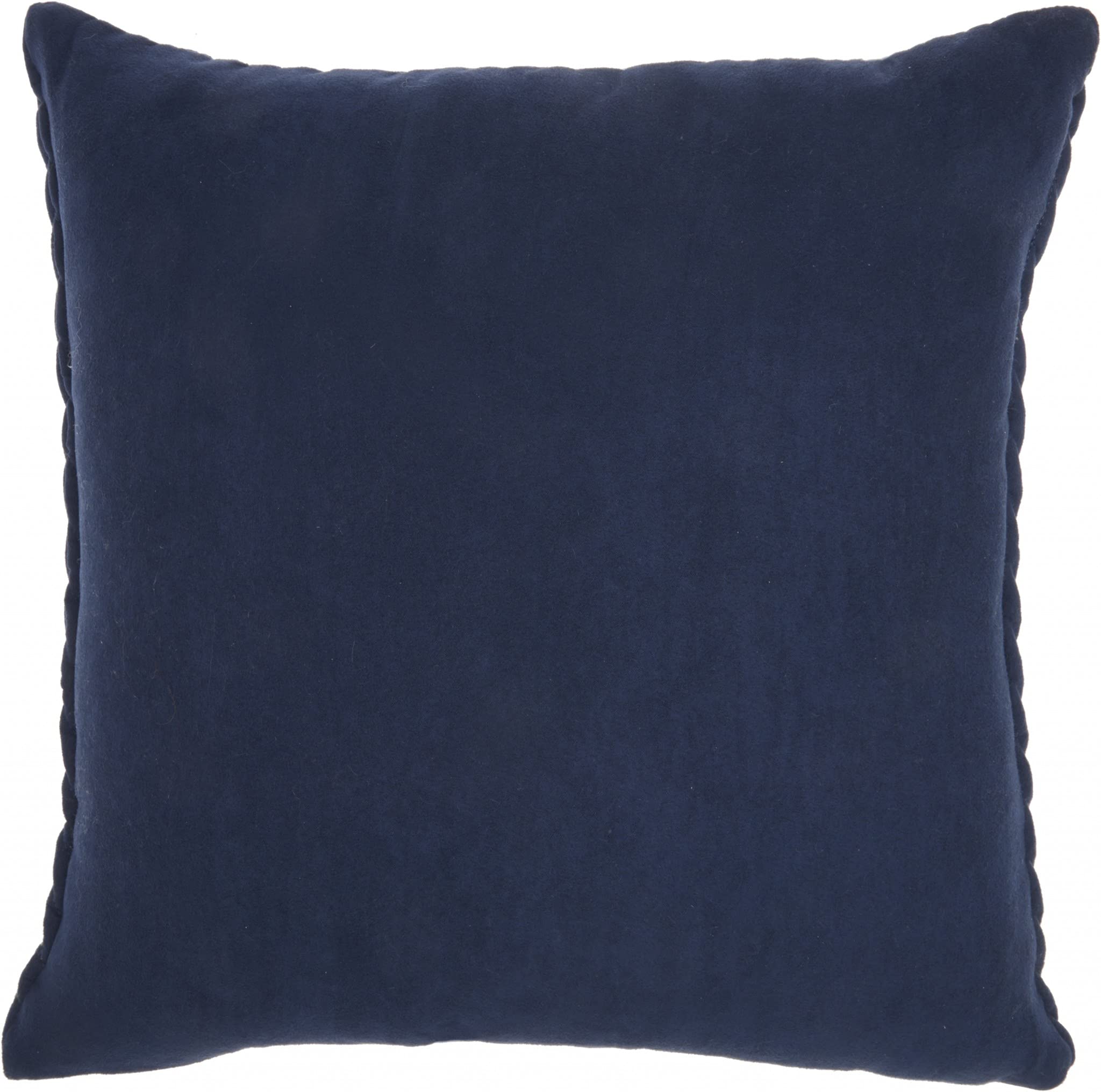 HomeRoots 100% Polyester Navy Blue Chunky Braid Throw Pillow