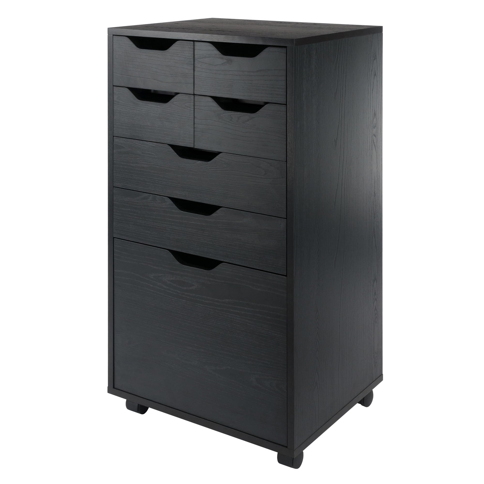 Winsome Halifax Bins & Drawers Multi-Storage High Mobile Cabinet, Black