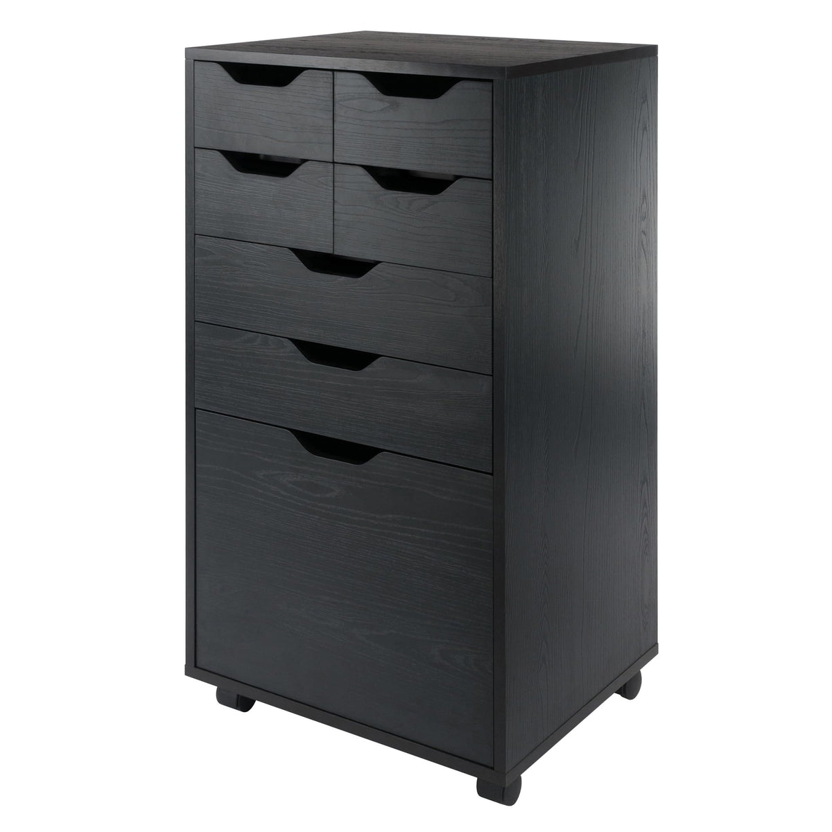 Winsome Halifax Bins & Drawers Multi-Storage High Mobile Cabinet, Black