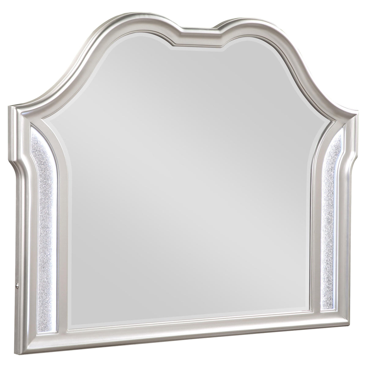 Coaster Home Furnishings Evangeline Camel Top Dresser Mirror Silver Oak