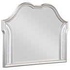 Coaster Home Furnishings Evangeline Camel Top Dresser Mirror Silver Oak