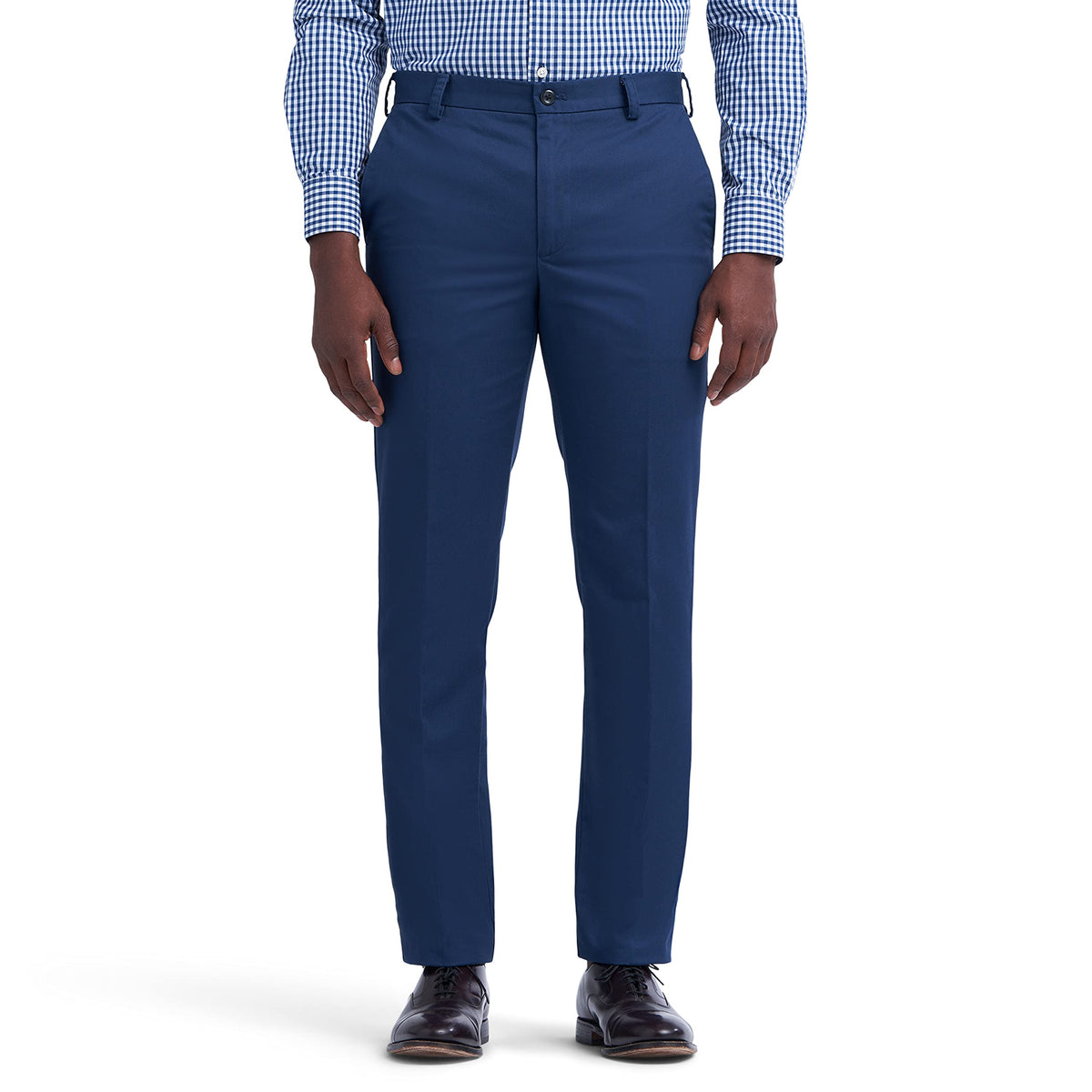 Izod Mens Regular American Chino Flat Front Straight Fit Pant, Navy, 33W X 32L