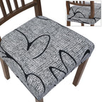 Searchi Stretch Dining Chair Seat Covers Set Of 6, Soft Removable Washable Seat Covers For Dining Chairs, Dining Room Seat Cover Protector (Rear-Covered, Grey Lotus)