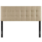 Modway Lily Tufted Linen Fabric Upholstered King Headboard in Beige