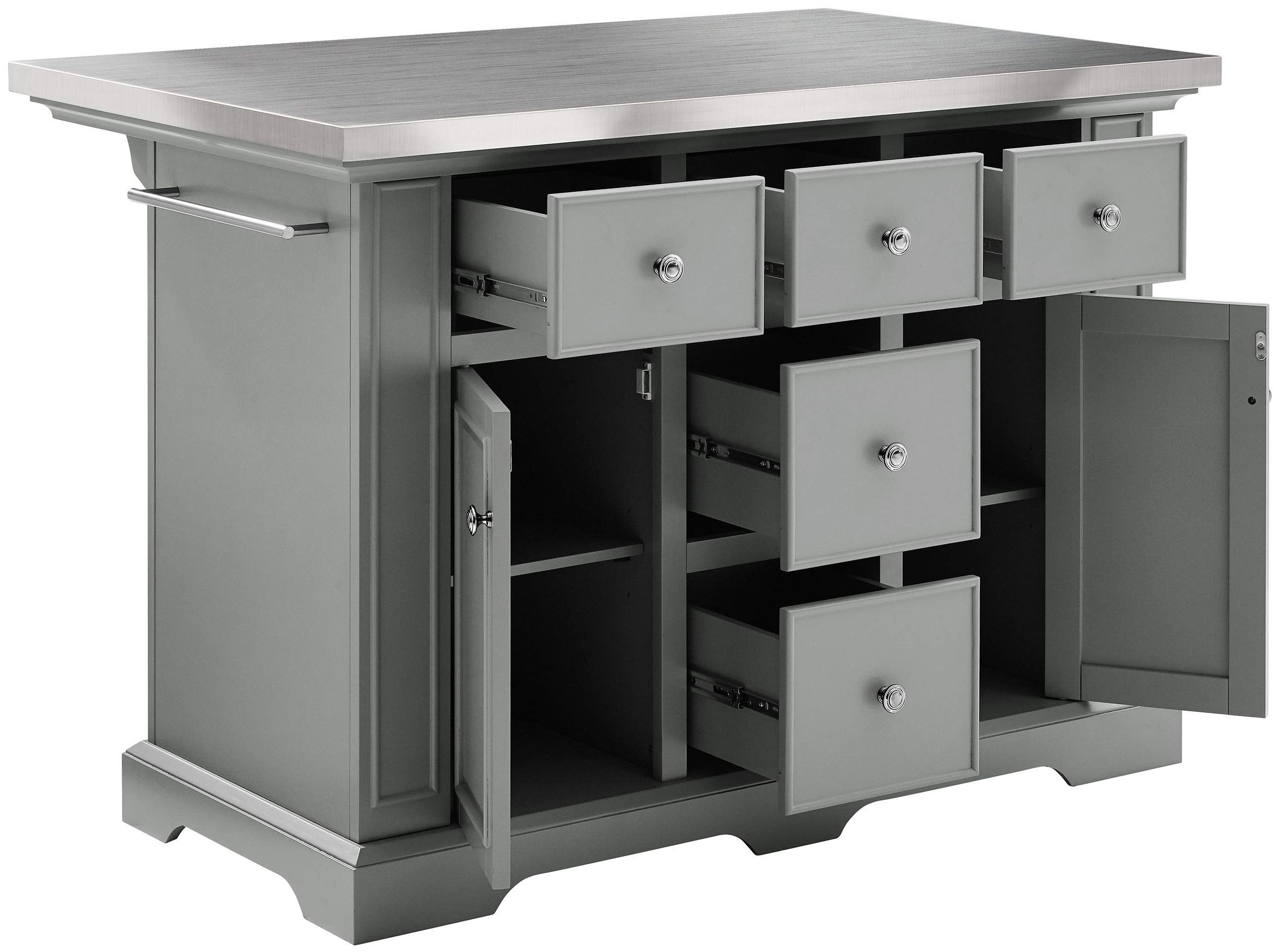 Crosley Furniture Julia Stainless Steel Top Kitchen Island - Thumbnail 3