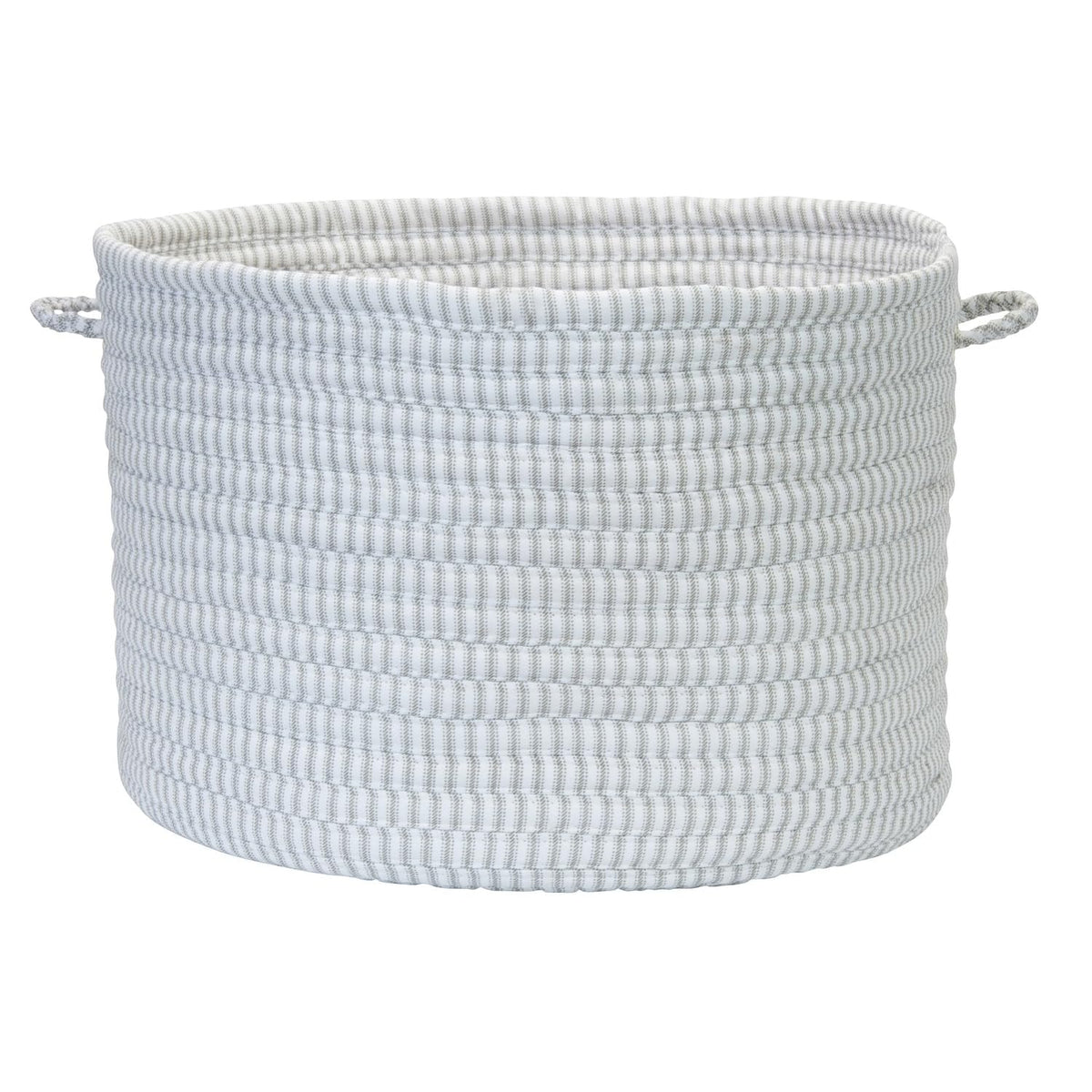 Colonial Mills Solid Ticking Storage Basket, 14 By 10-Inch, Gray