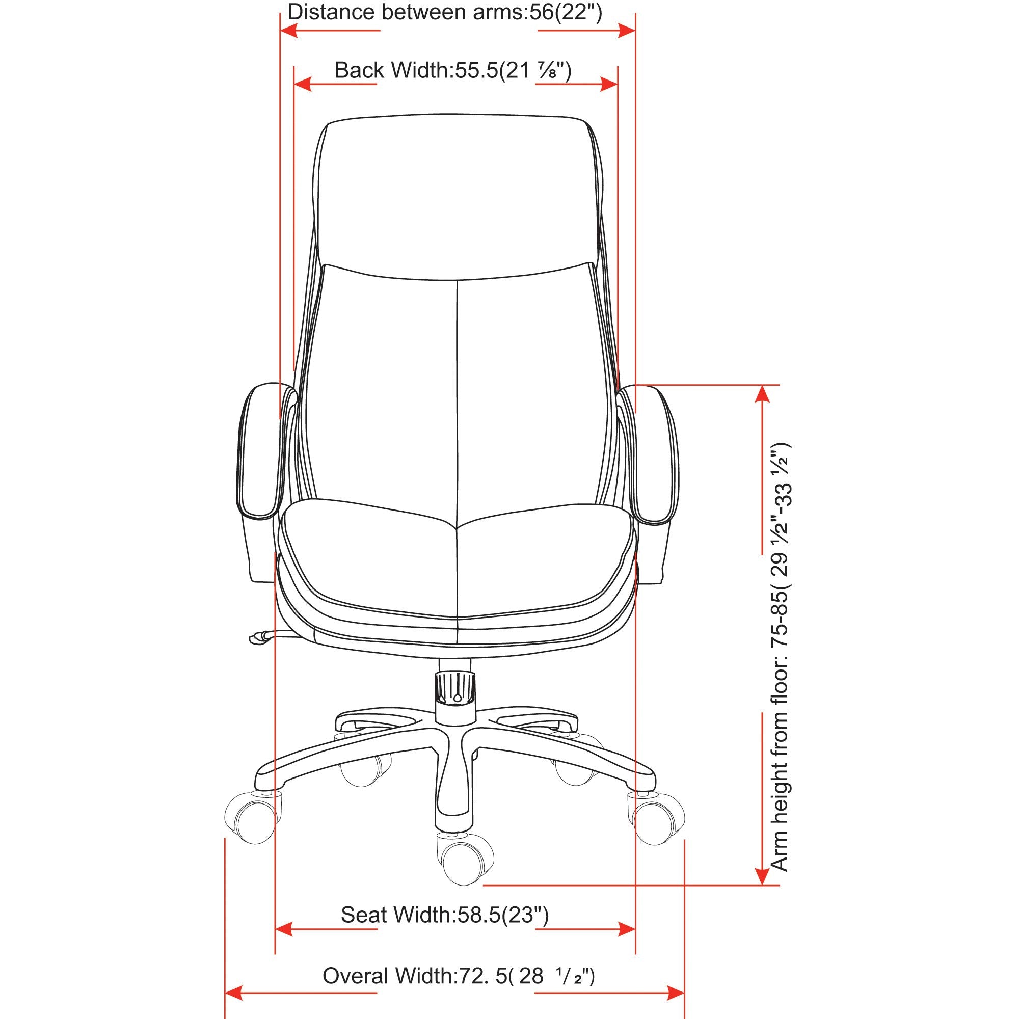 Lorell Executive Leather Big & Tall Chair