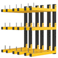Lumber Rack Wall Mount Storage Racks Folding Wood Organizer Heavy Duty Shelf Brackets With 9-Level 1080 Lbs Capacity Yellow Meta
