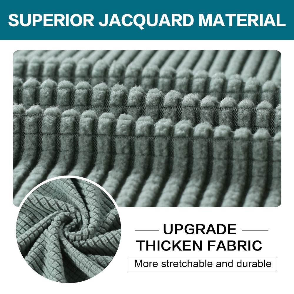 4 Piece Sofa Covers For 3 Cushion Couch Sofa Slipcover Soft Couch Cover For Dogs-Washable Sofa Furniture Covers With 3 Individual Cushion Covers, Feature Jacquard Fabric (3 Cushion Sofa, Dark Cyan)