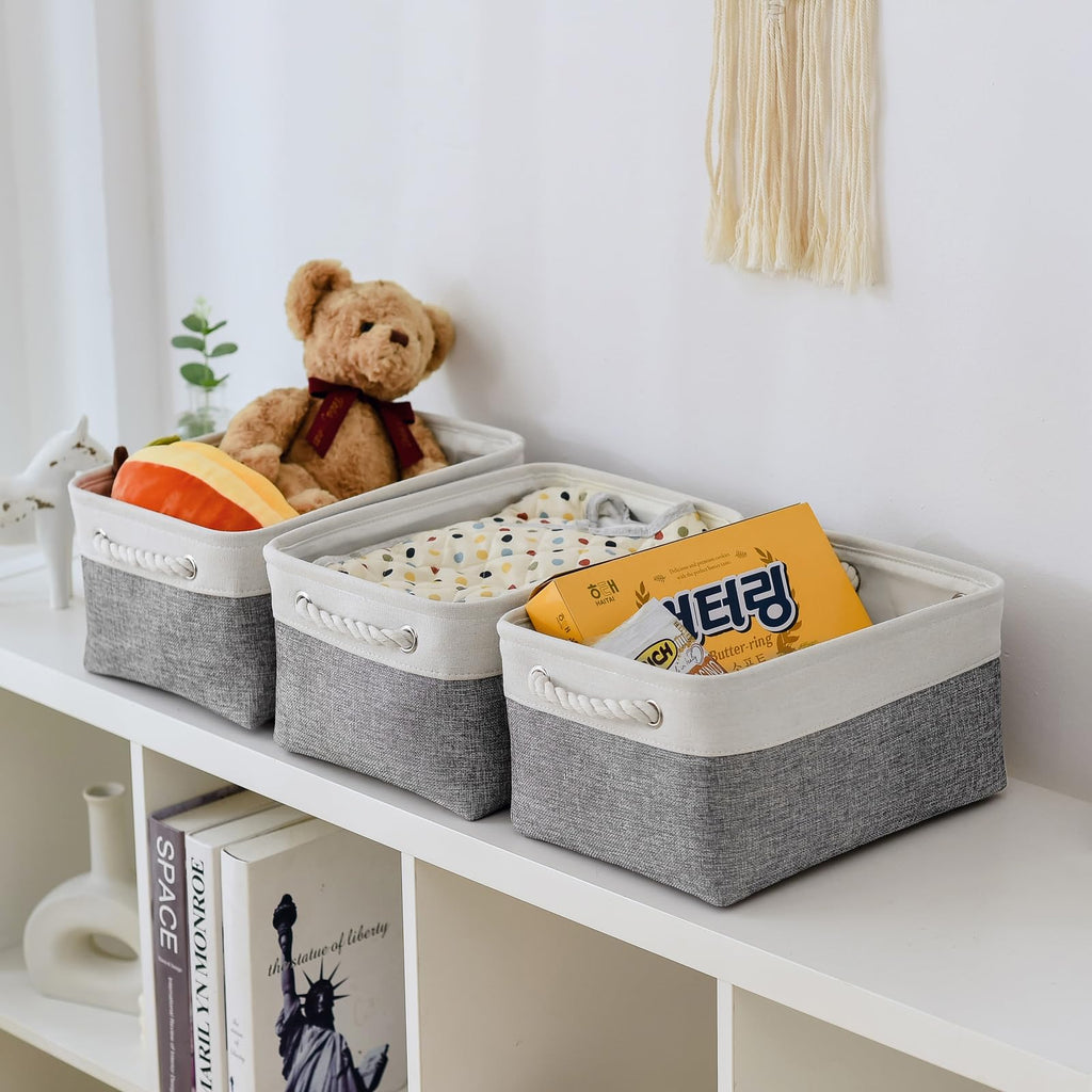 Thewarmhome Organization And Storage Basket For Shelves - 1 Pack 14X10X6.7 Inch Collapsible Storage Bins, Fabric Storage Cubes F