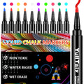 Yulltaiy Liquid Chalk Markers For Acrylic Calendar Planning Board, Dry Erase Board Whiteboard, Glass, Mirror, 1Mm Fine Points, E