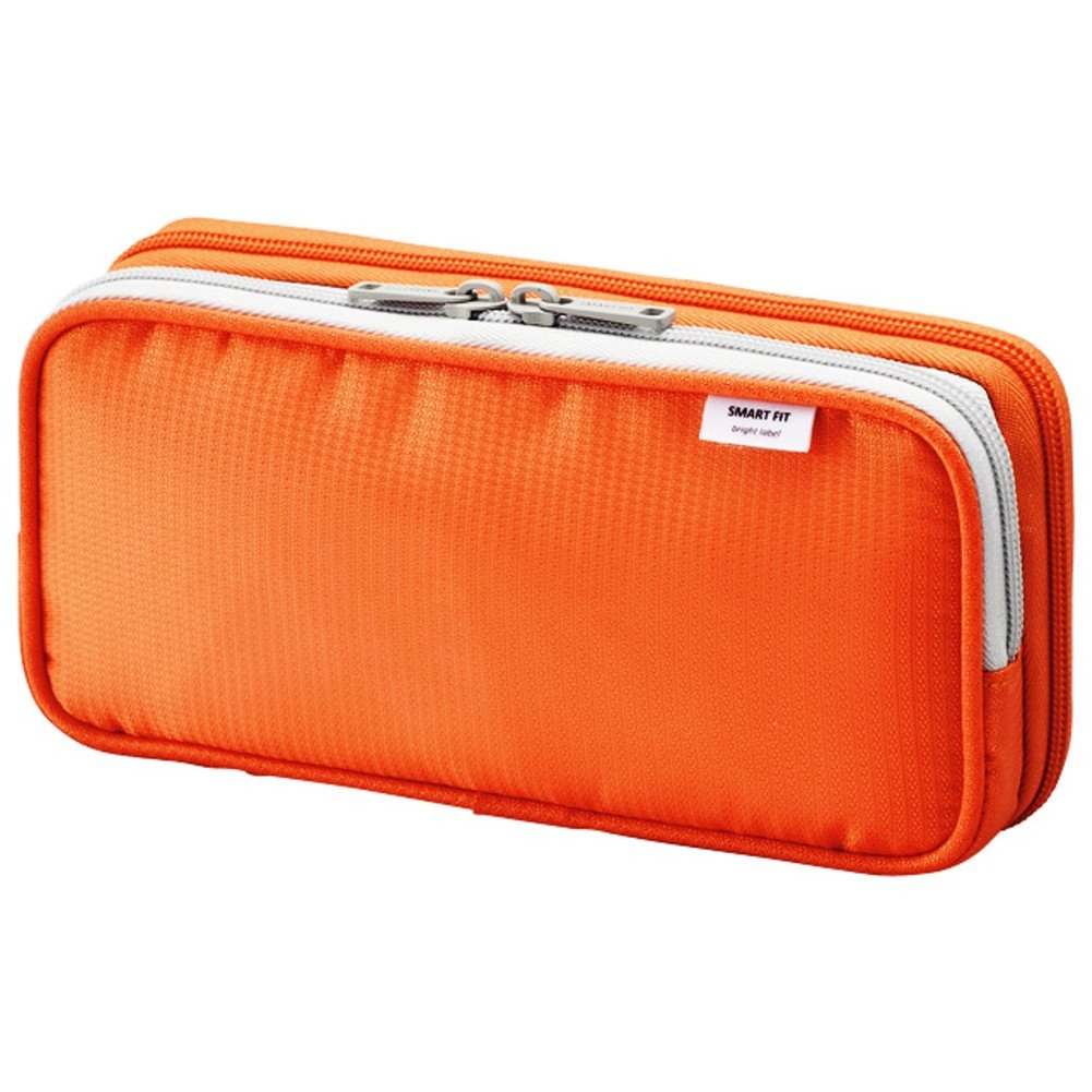 Lihit Lab Double Pen Case, Large, 4.1 X 8.7', Orange (A7661-4)